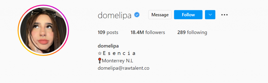 Domelipa是墨西哥社交媒体明星