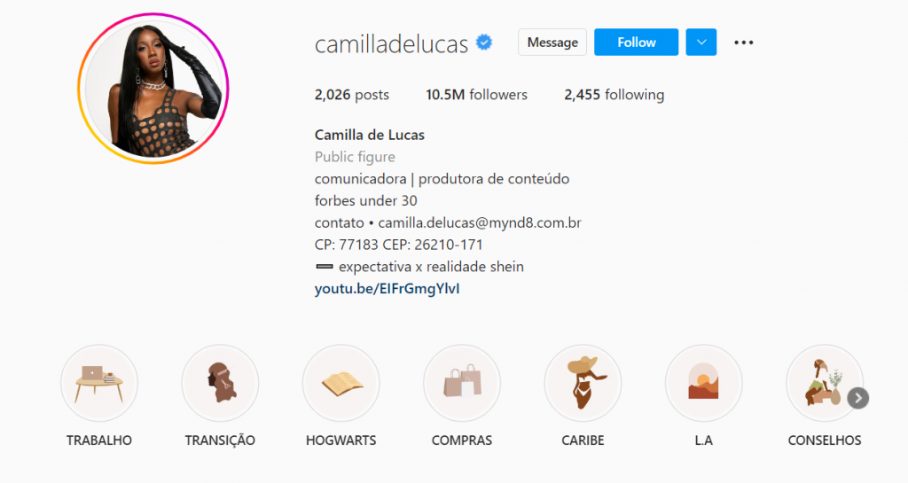 Camilla de Lucas is a Brazilian influencer