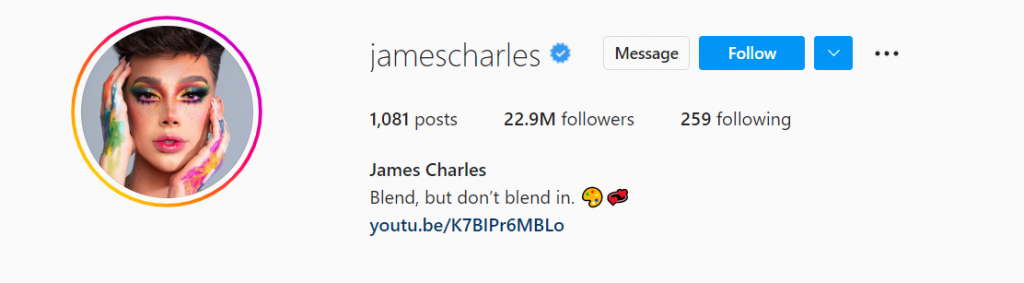 James Charles is an American beauty influencer