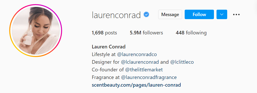 劳伦·康拉德（Lauren Conrad）在Instagram上