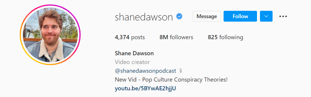 Shane Dawson在Instagram上
