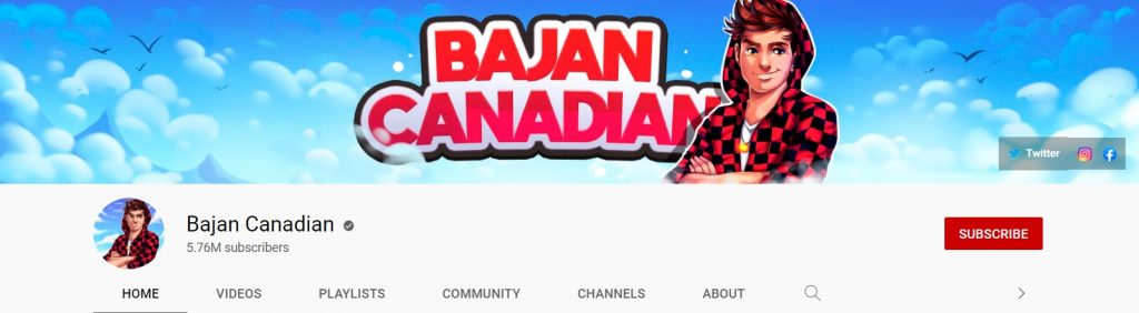 Bajan Canadian YouTube游戏玩家