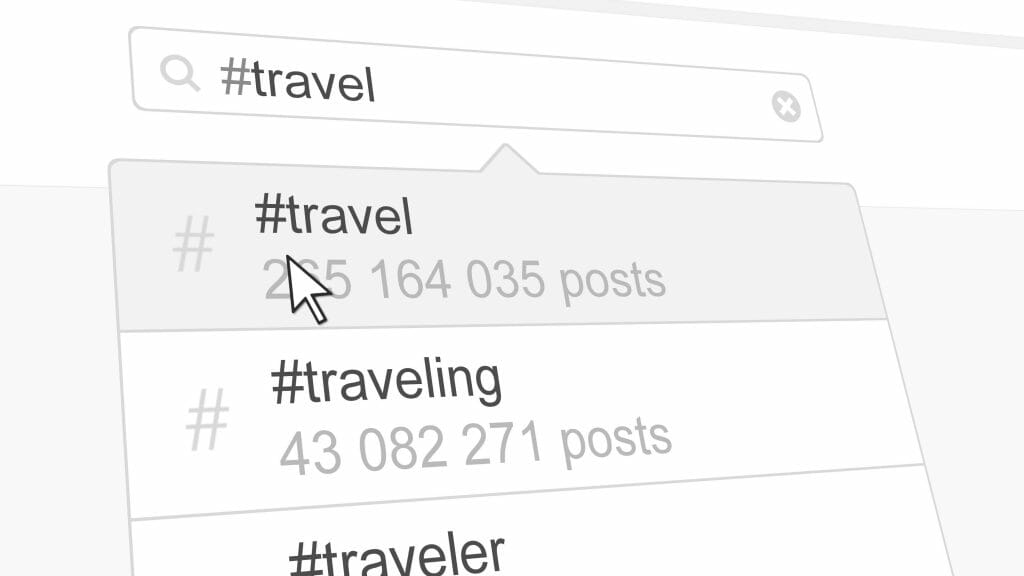 最受欢迎的Instagram Hashtags travel