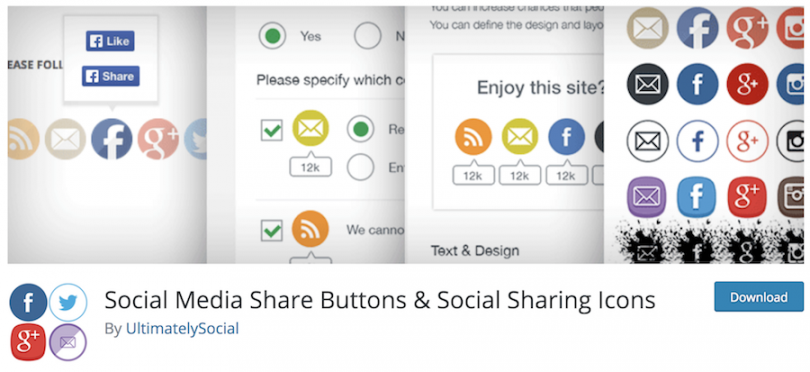 社交媒体分享按钮和社交分享图标