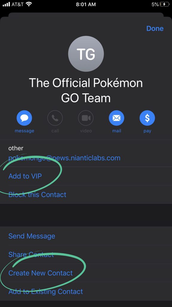 Apple Mail Whitelist功能：创建新联系人或添加到VIP