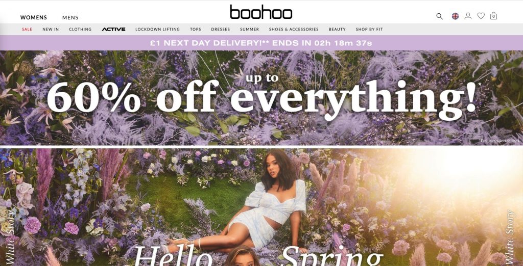 Boohoo电子商务网站