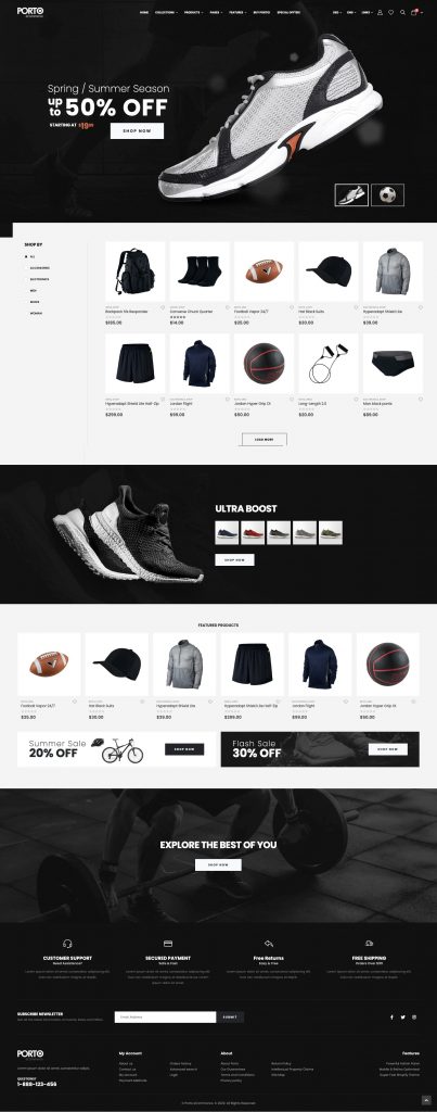 波尔图是一种最畅销的Shopify电子商务的网站模板