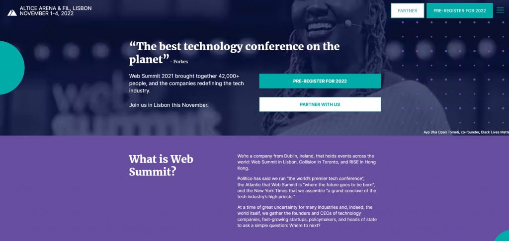 Web Summit 2022 Cryptocurrency Events