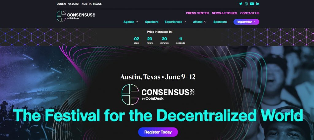 Consensus 2022 Cryptocurrency Events