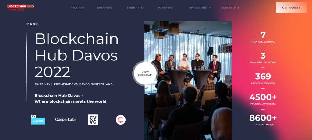 Blockchain Hub Davos 2022 Cryptocurrency Events