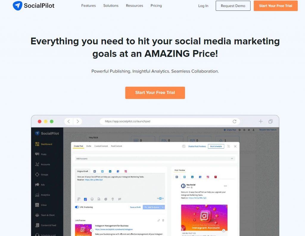 SocialPilot社交媒体营销平台
