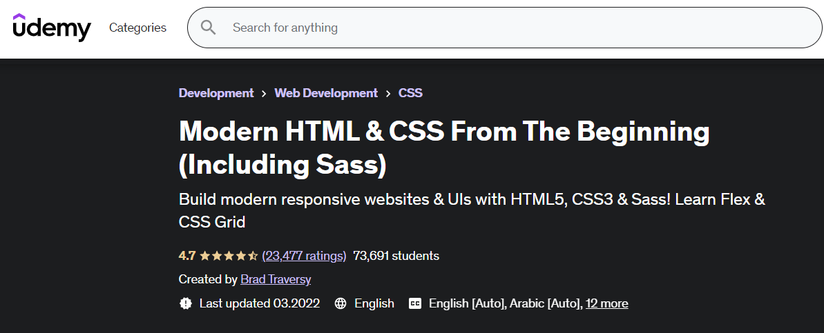 从一开始（包括Sass-Udemy）的现代HTML＆CSS