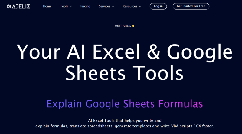 Ajelix AI Excel工具